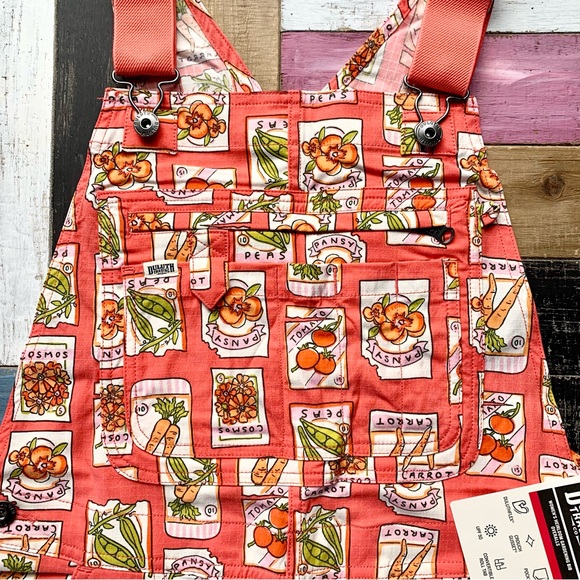 NWT Duluth Small x31L Heirloom Gardening Bib Overalls Coral Seed Packets Farming - Picture 6 of 10